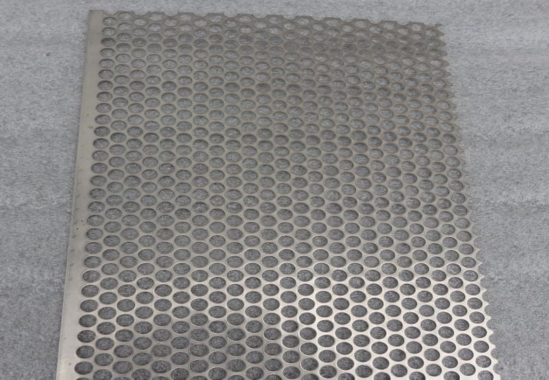 0.25 Center to Center 12 Width Unpolished 304 Stainless Steel Perforated Sheet Annealed Staggered 0.1875 Holes Finish 17 Gauge 24 Length Mill 0.06 Thickness 